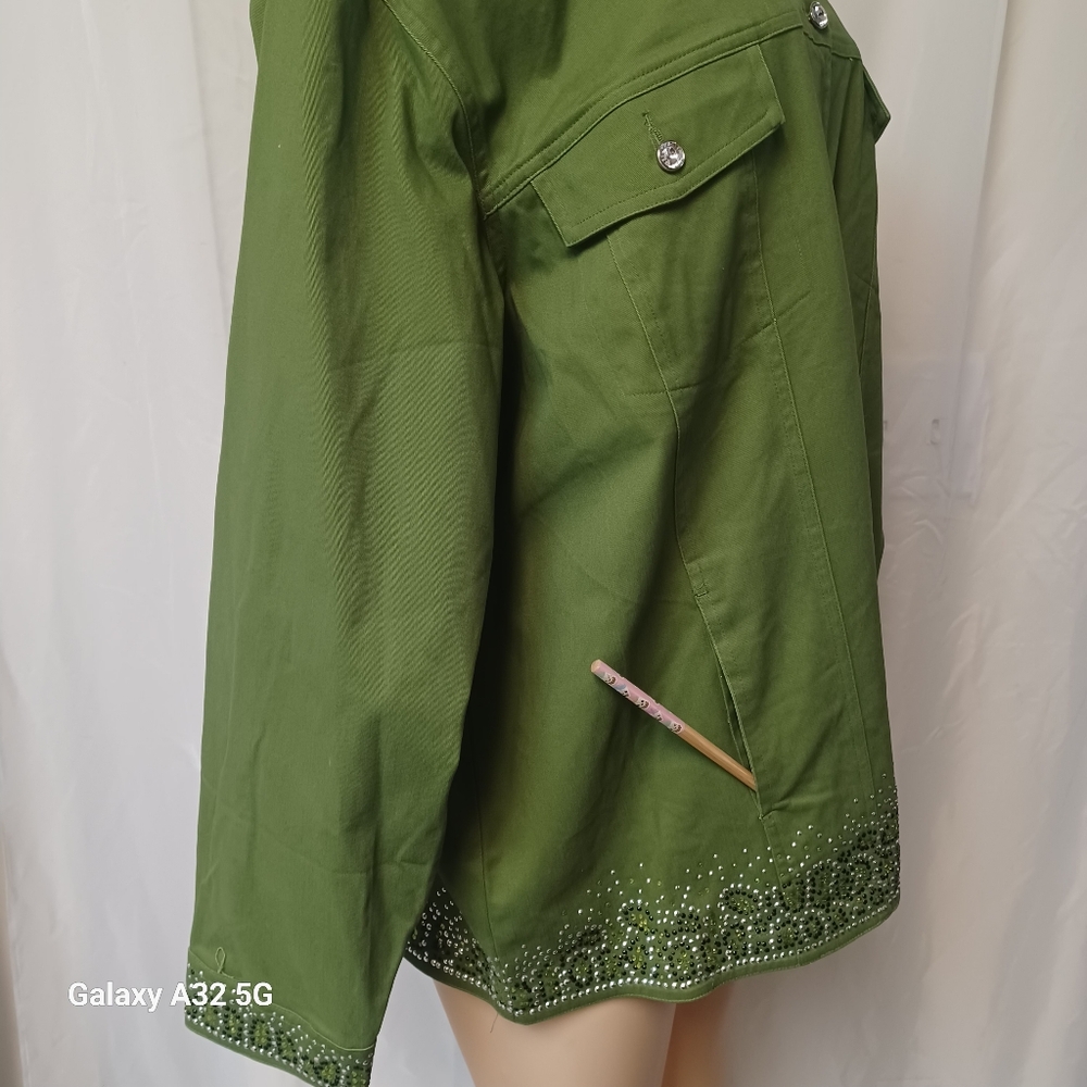 QUAKER FACTORY SIZE 3X Green Embellished Women's Jacket - Picture 6 of 13